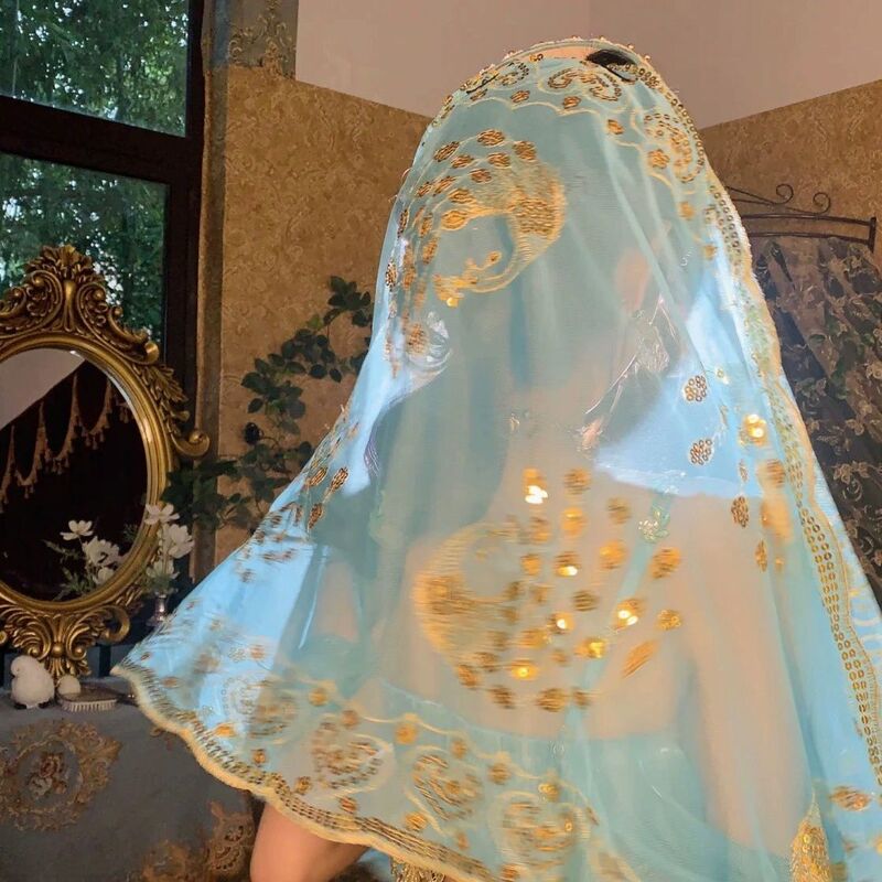 Versatile Ethnic Style Silk Scarf for Women, Xinjiang Saree, High-End Headscarf, Indian Scarf, Popular Tassel, Spring, Summer, Autumn and Winter Embroider