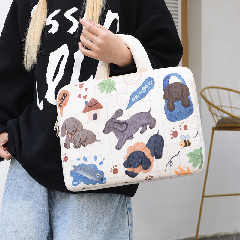 Cute Graffiti Illustration Computer Sleeve Bag 11inch iPad Pro Tablet Protective Case 13inch Notebook Storage Bag