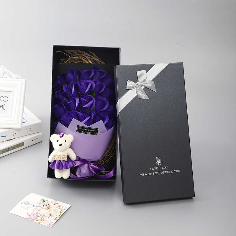 3D Festival diosa Festival creativo 23 Rosa jabón ramo caja de regalo para novia esposa regalo de cumpleaños