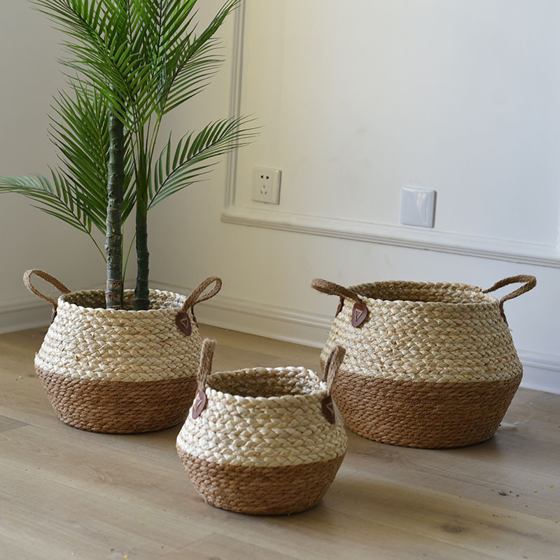 Plant Crafts, Straw Woven Baskets, Flower Pots, Desktop Home Decor, Bamboo Woven Flower Baskets, Woven Baskets, Straw Woven Flower Pots