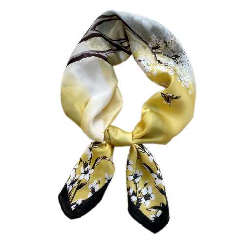70 Square Scarves Women Korean Style Decorative Printed Versatile Neck Protector Spring and Autumn Fashionable Thin Neck Scarf