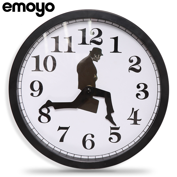 Transfronterizo nuevo silencioso caminar tiempo empresario maletín Reloj de pared de cristal reloj personalizado reloj redondo decorativo