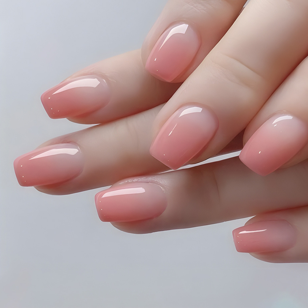 Paquete de 30 piezas de parche de uñas degradado rosa, pieza de armadura de estilo corto, pieza de uñas de sentido avanzado, pieza de uñas transfronteriza, tipo de uso