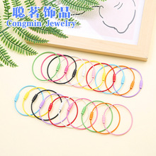 手工DIY饰品配件材料简约创意彩色烤漆钢丝圈钢丝绳扭钥匙扣配件