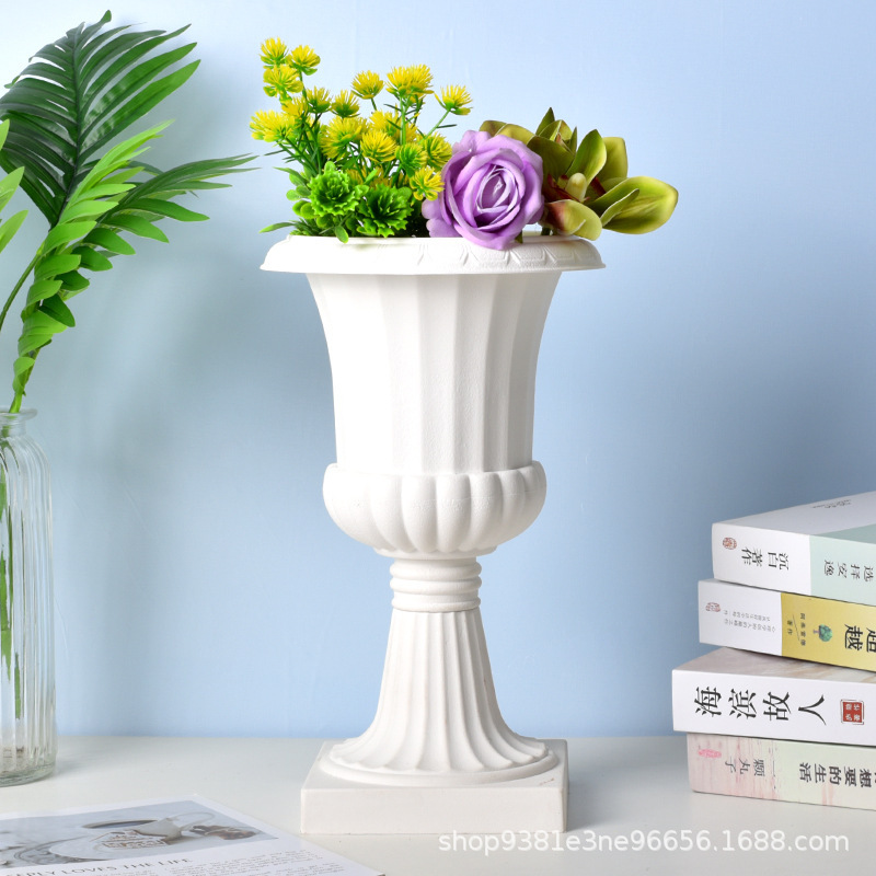 プラスチック植木鉢ヨーロッパローマ柱背の高い結婚式の装飾ポット大型屋外ガーデンバルコニーポトス水耕鉢植え|undefined