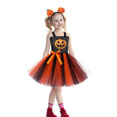 クロスボーダー子供チュチュスカートハロウィンカーニバルパーティーコスプレ衣装大きな口の女の子カボチャプリンセススカート