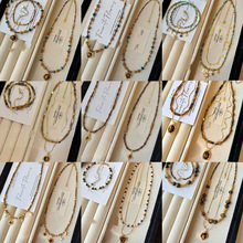 18k真金电镀虎眼石串珠吊坠毛衣链秋冬复古锁骨链小众高级感项链