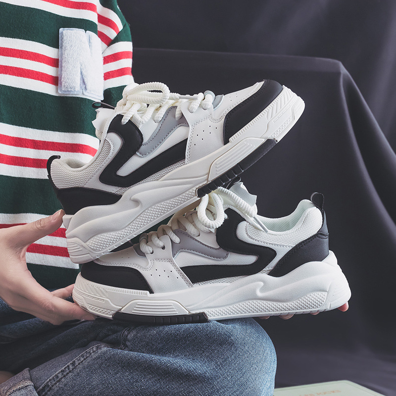 Vita skor med dragsko damsneakers 2023 vår nya casual mångsidiga parsneakers herr L-G_voghion.com