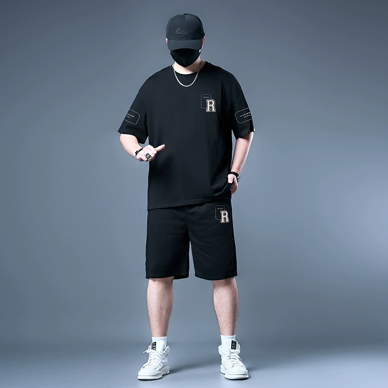 73788-Лиловое? Actually need translate: The input seems product title: "73788-Little Triangle Frame P231-Black-701 Short T Black 705 Set Trends Large-size Men's Casual Set"
