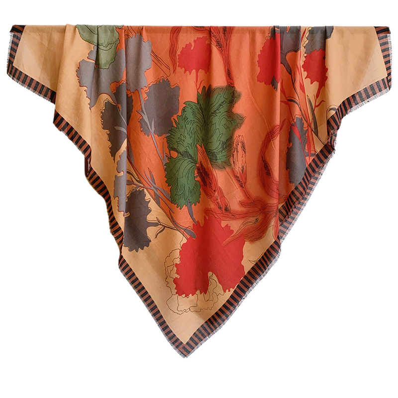 Arte y literatura nicho patrón de pintura de plantas bufandas de moda coreana Europa y América tendencia transfronteriza red bufandas