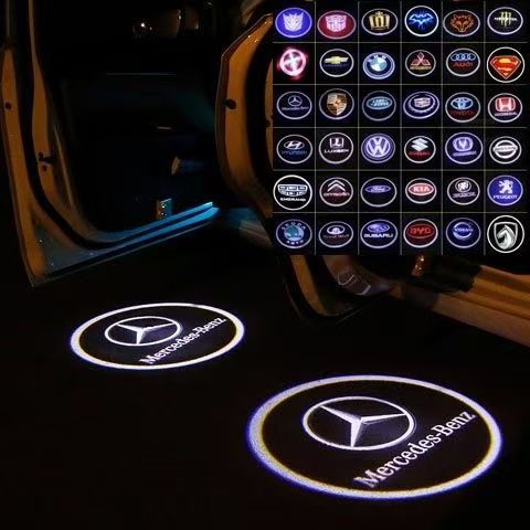 lámpara de bienvenida de puerta de automóvil proyector de lámpara láser de puerta abierta interior de atmósfera LED lámpara de modificación de vehículo