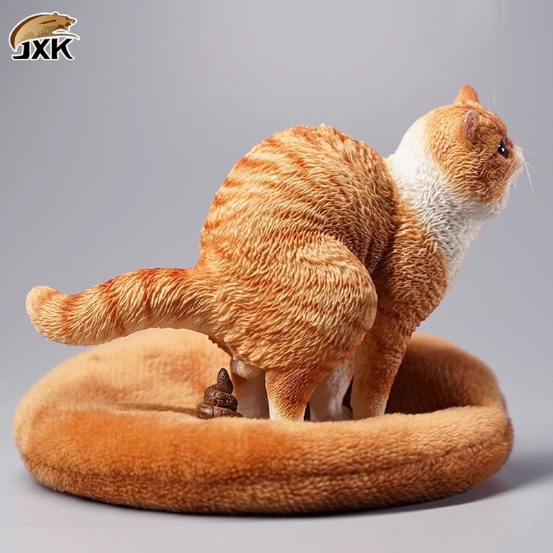 JXK 스쿼트 가필드 시뮬레이션 고양이 모델 풀 창조적 인 재미있는 모래 조각 손 자동차 장식품