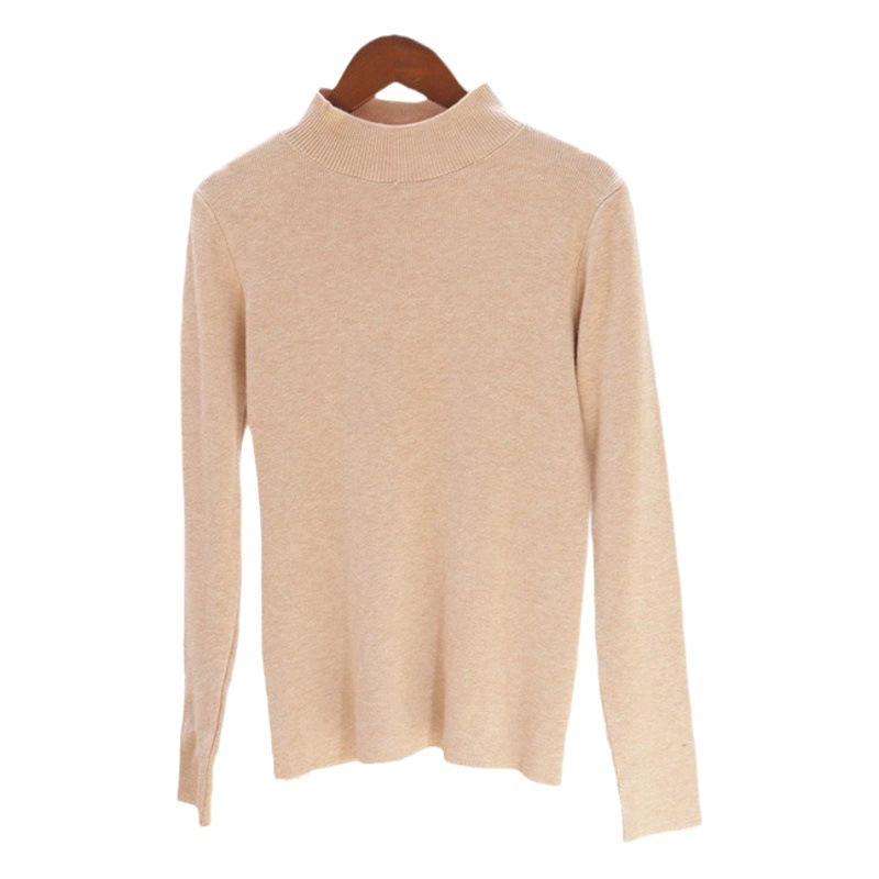 Za Brand Women's Sweater with a Half-High Collar, Suitable as a Base Layer in Winter, Warm Wool Sweater That Can Be Worn Outside, Cashmere Sweater