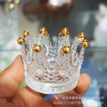 描金水晶皇冠玻璃烛台 香薰蜡烛杯 蜡台 烟灰缸 美妆蛋首饰收纳盒