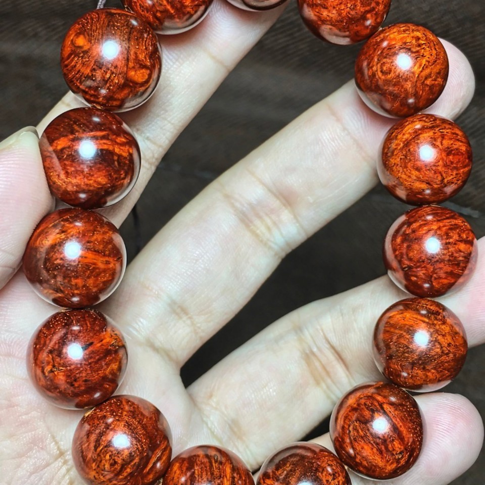 正宗印度小叶紫檀满留疤樱子瘤疤礼品高端收藏佛珠念珠手链男女款