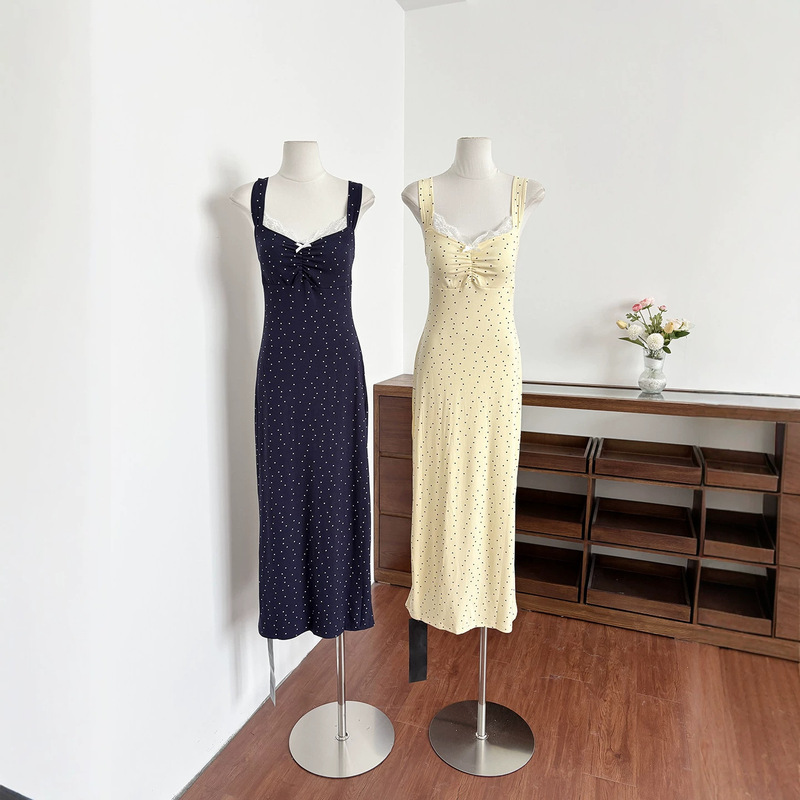 【Summer New Arrival】Let Your Wardrobe Create Its Own Summer Vibe # Pure Desire Polka Dot Suspender Dress