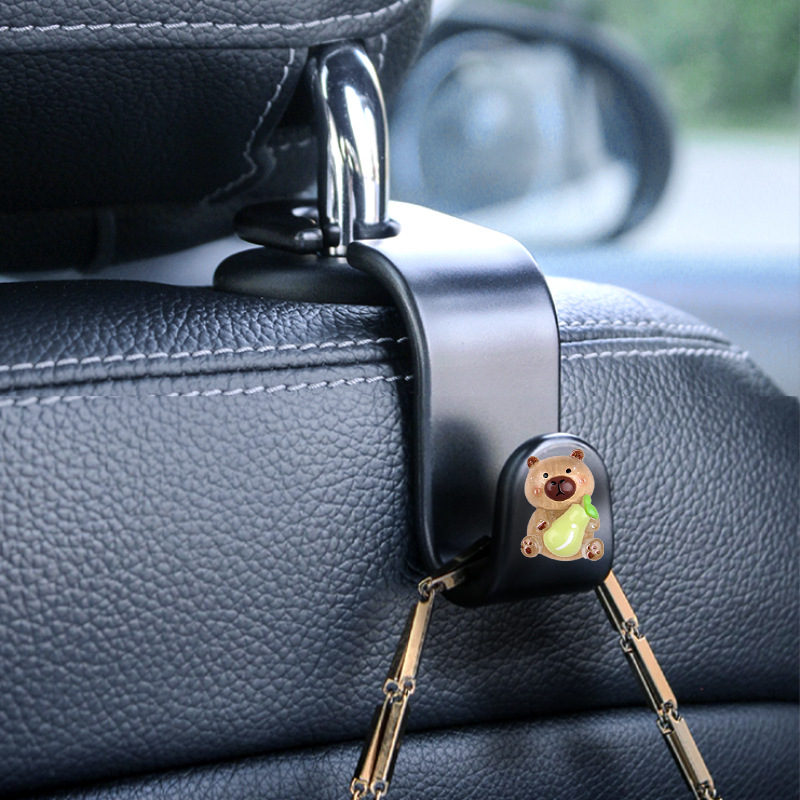 Lindo oso de frutas adornos de coche dibujos animados coche consola central navegación decoraciones de pantalla sacudiendo la cabeza adornos resina
