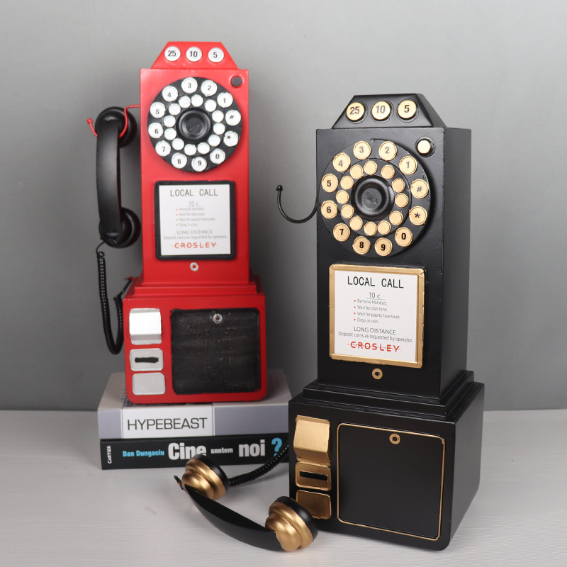 复古老式挂墙电话机模型服装店酒吧橱窗装饰品壁饰摆件摄影道具