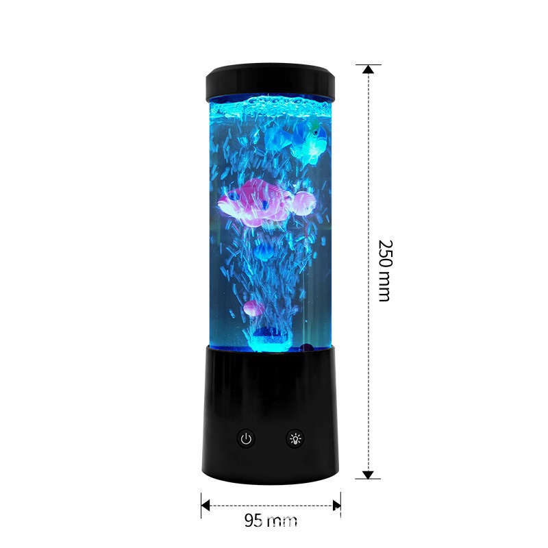 Fábrica directa LED burbuja pez luz de control remoto colorida lámpara de acuario BUBBLE FISH decoración lámpara de mesa luz de noche