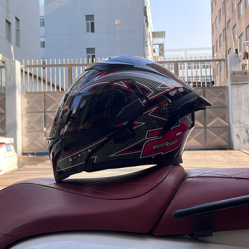 Cuatro estaciones coche eléctrico casco de seguridad cola grande superficie expuesta Jiekai 3C certificado casco de la motocicleta casco completo de la motocicleta de los hombres personalidad