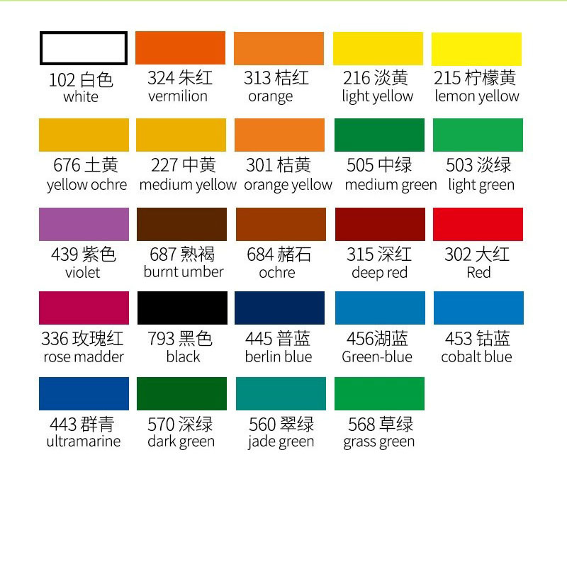 Paquete de pintura de polvo de agua Marley 100ml enlatado para niños y estudiantes color acuarela botellada