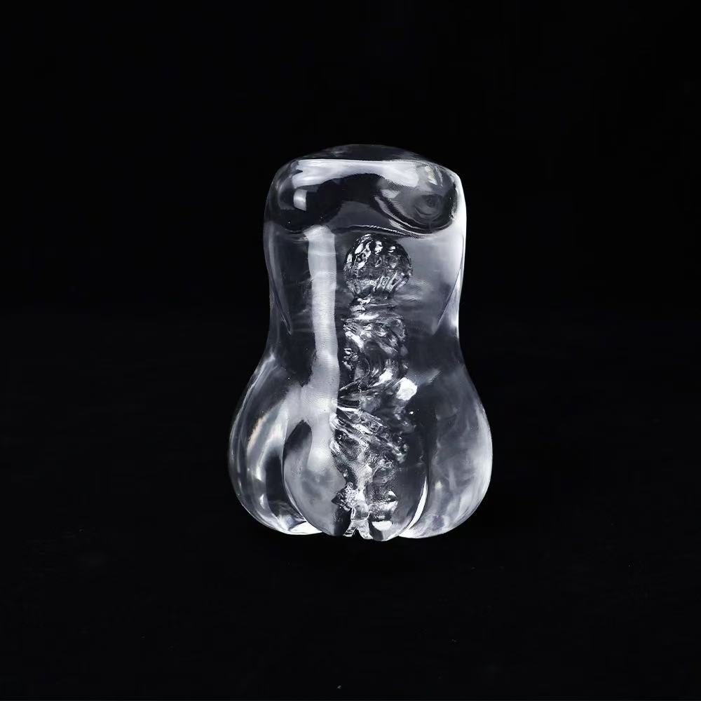 Transparent Dual-Entry Male Masturbator Torso with Breasts, TPE Half-Body Adult Toy — detail image 6