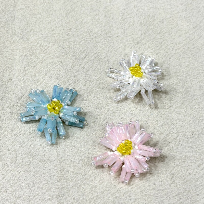 Summer Fresh Daisy Woven Beaded Girl Sweet Contrasting Color Flower DIY Earrings Hairpin Accessories Handmade Summer Fresh Daisy Woven Beaded Girl Sweet Contrasting Color Flower DIY Earrings Hairpin Accessories Handmade