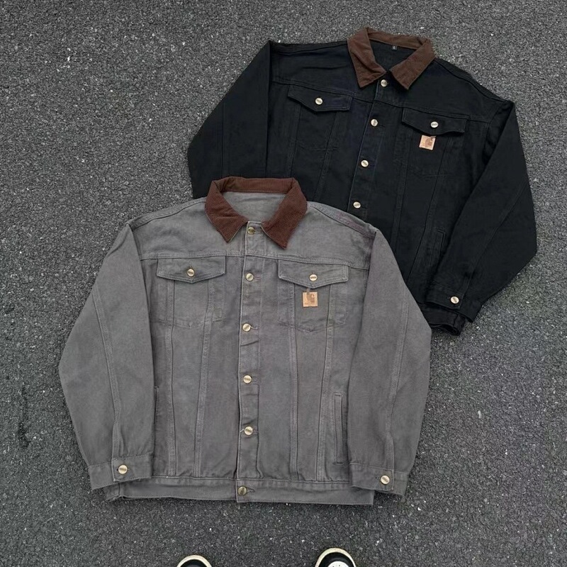 New Winter Arrivals: Carhartt Men's Loose-Fitting Lapel Jacket, Simple Casual Workwear Style, Trendy