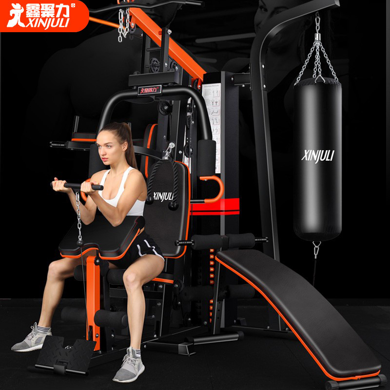 Equipo de entrenamiento integral Estación de tres personas hogar combinación multifuncional traje de ejercicio equipo de fitness comercial de gran potencia