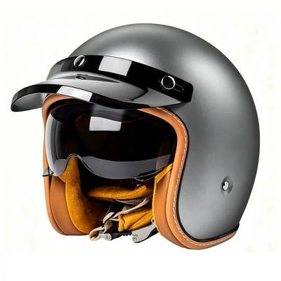 Foreign Trade Dot Three-Quarter Helmet, Motosiklet kaskı (dəbilqə) - mt-5-matte-metallic-gray-m