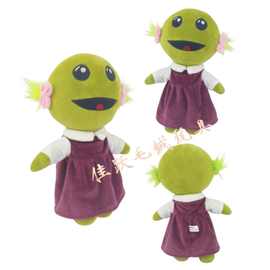 跨境新款nanalan莫娜小女孩毛绒公仔绿色外星人玩偶娃娃