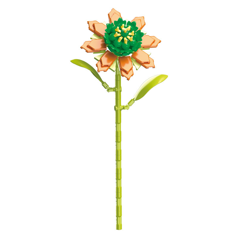 钻马积木花永生花束抱抱桶仿真花小颗粒积木DIY玩具七夕女生礼物|undefined