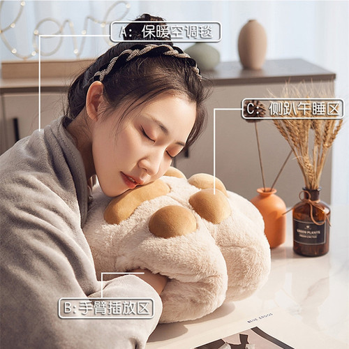 Cat Claw car pillow quilt dual-purpose office nap artifact pillow air-conditioning blanket three-in-one lunch break pillow
