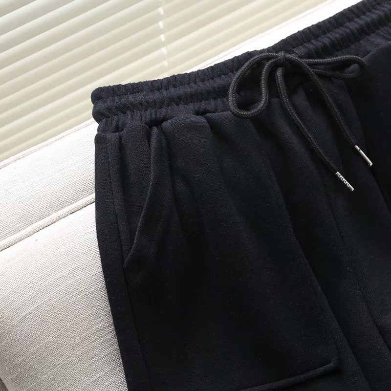 solid color drawstring elastic waist thin loose home sports shorts  NSAM52922