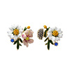 Brand asymmetrical advanced earrings, flowered, high-quality style, french style
