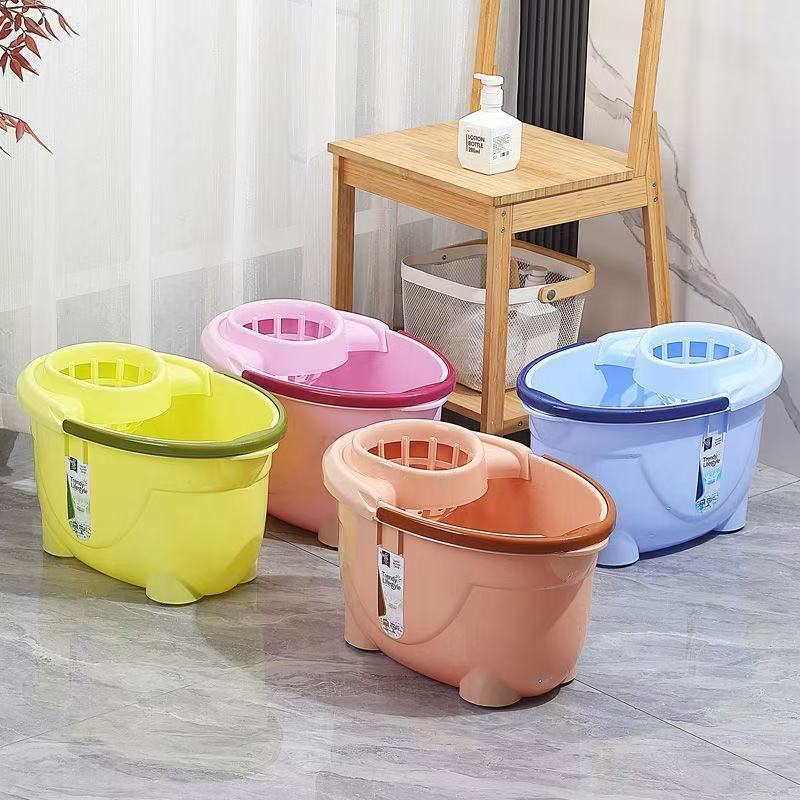 Household Sanitary Cleaning Bucket Plastic Mop Bucket Sponge Mop Bucket Old-Fashioned Mop Bucket with Water Basket Single Bucket Washing Mop Bucket