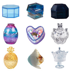 33 Pieces of Resin Mold DIY Handmade Heart Crown Moon Game Card Pineapple Shell Storage Box Silicone Mold