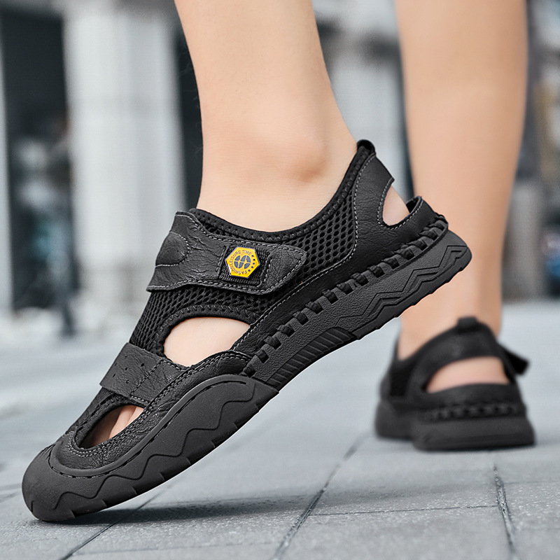 2022 Summer Handmade Casual Men's Shoes Outdoor Waterproof Cross-border Men's Sandals Direct Manufacturer Sale Mesh Fashion