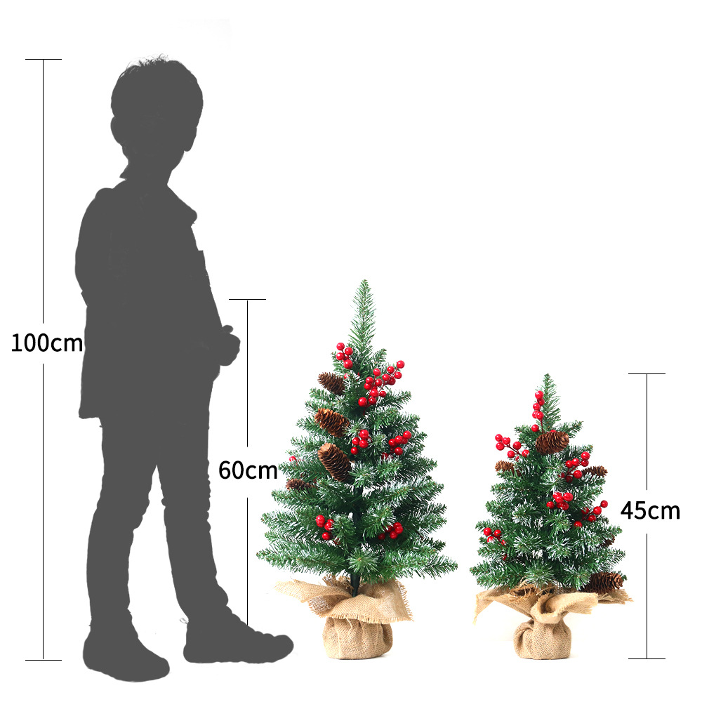 Comercio exterior transfronterizo mini árbol de Navidad Pino cono 45cm escritorio simulación planta decoración de la Oficina decoraciones de Navidad