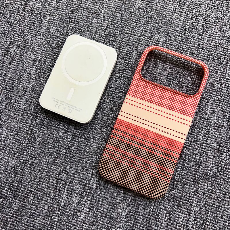 适用iPhone17promax磁吸手机壳碳纤维凯夫拉纹苹果17半包保护套16|undefined