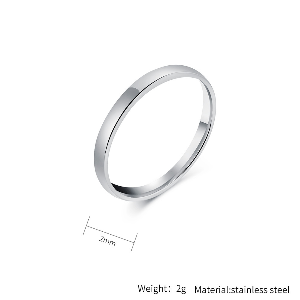 3g Weight Men's Unisex Classic Style Rings Solid Color Horse 304 Stainless Steel Titanium Steel Vacuum Plating Men Band Rings