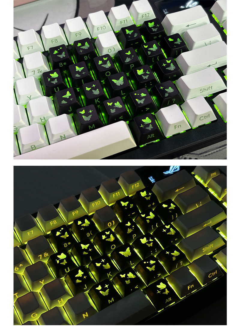 Heart Butterfly Mechanical Keyboard Keycaps 21 Keys Magnetic Diy_voghion.com