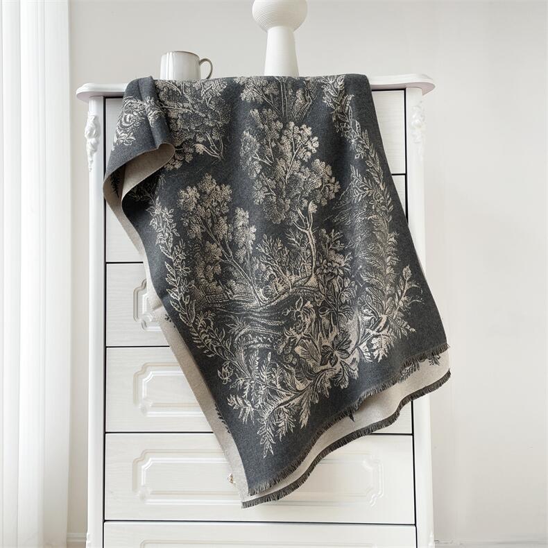 Autunno e inverno nuovi dipinti di paesaggi elegante moda sciarpa scialle lusso donna imitazione cashmere caldo collo_voghion.com