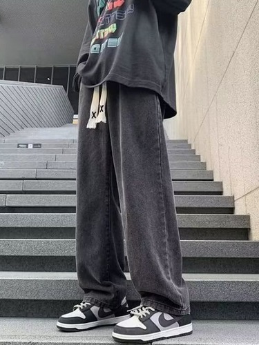 Men's Spring and Autumn Retro Straight Leg Loose Fashion Brand Wide Leg American Street Casual Long Pants In Stock