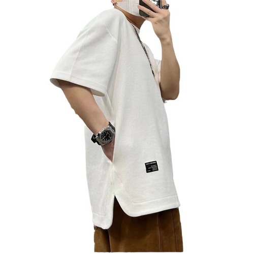 Men's Cool Stylish Short Sleeve Round Neck Summer Solid Color Loose Fit T-Shirt with Hidden Pocket, Breathable and Cool