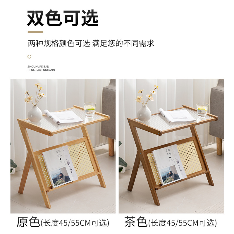 Sofá lado mesa de café Luz de lujo pequeño apartamento pequeña mesa de té móvil mesa de té sala de estar hogar simple mesa de esquina de vidrio