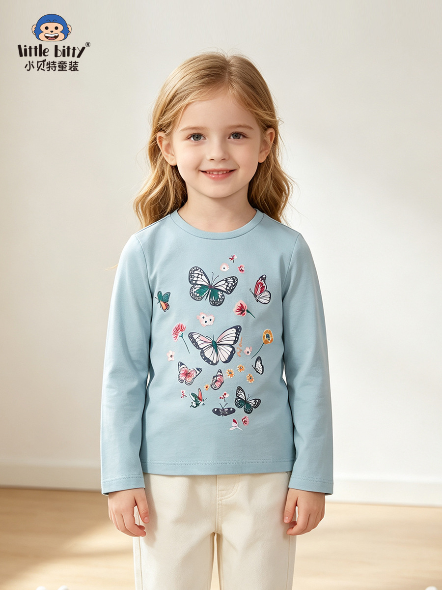 2025 New Autum Girls Pullover Long-Sleeved T-Shirt Kidsren's Long-Sleeved T-Shirt Kidsren's Long-Sleeved Tops T-Shirt