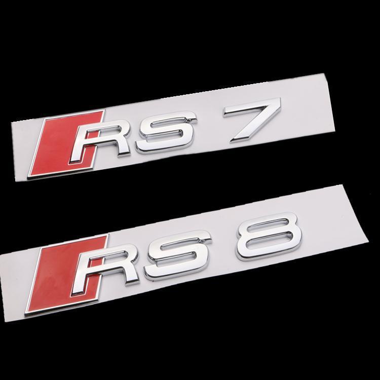 Audi RS3 RS4 RS5 RS6 RS7 RS8 car emblem and lettering; Audi modified RS emblem