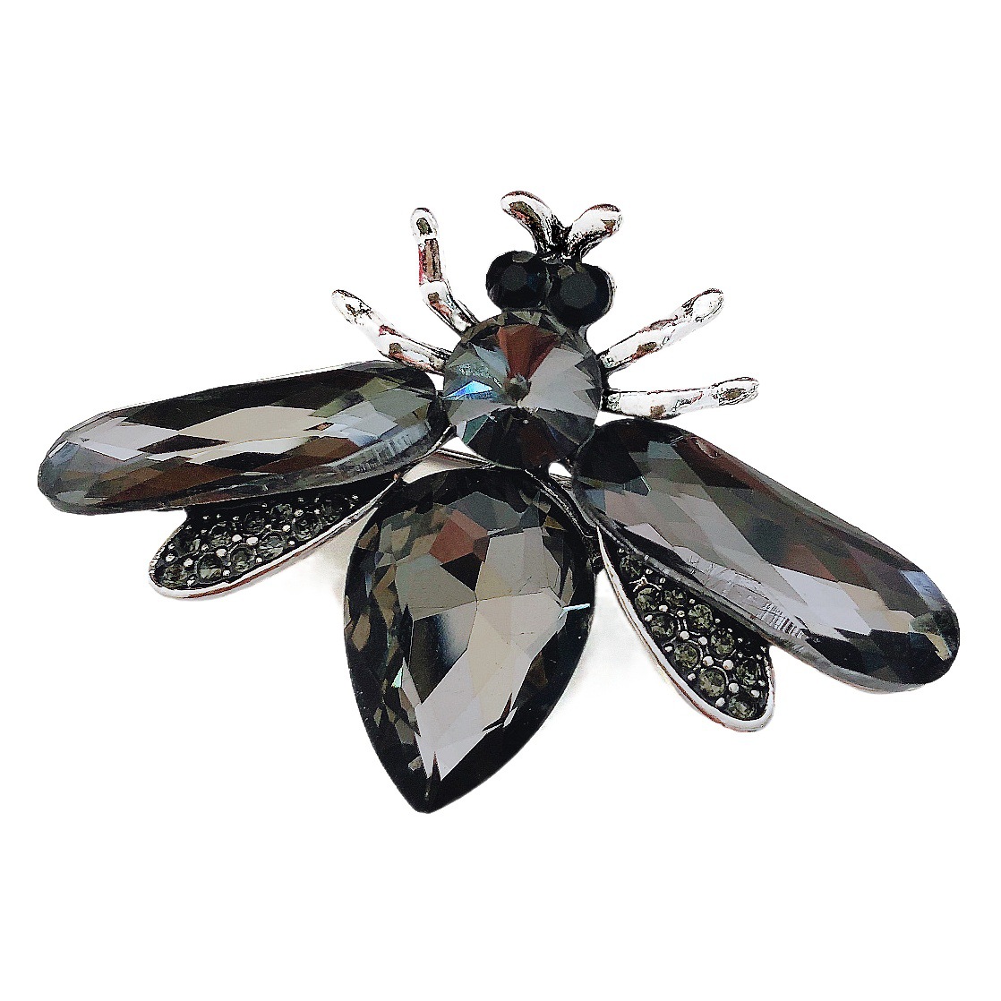 Nuevo vidrio abeja broche moda insecto rhinestone ramillete de las mujeres traje accesorios pin al por mayor