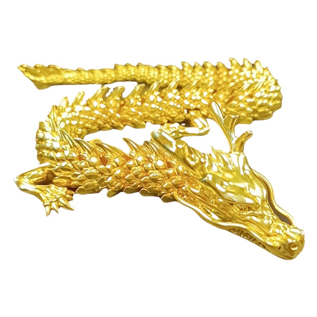Dragón de oro de latón móvil dragón chino dragón de plata 3D dragón decoración antigua Zodiaco cobre dragón artesanía colección regalo